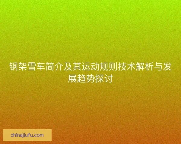 钢架雪车简介及其运动规则技术解析与发展趋势探讨