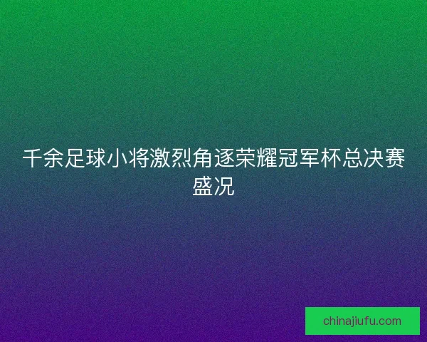 千余足球小将激烈角逐荣耀冠军杯总决赛盛况