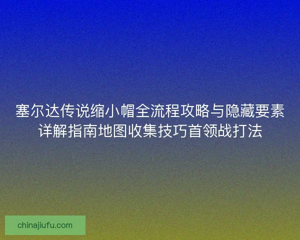 塞尔达传说缩小帽全流程攻略与隐藏要素详解指南地图收集技巧首领战打法