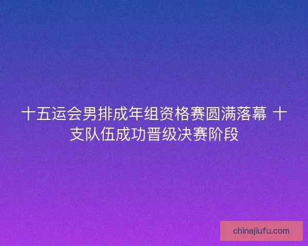 十五运会男排成年组资格赛圆满落幕 十支队伍成功晋级决赛阶段 十五运会男排成年组资格赛圆满落幕 十支队伍成功晋级决赛阶段