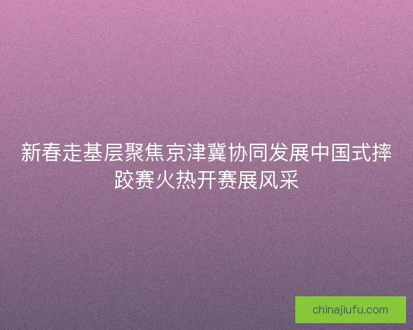新春走基层聚焦京津冀协同发展中国式摔跤赛火热开赛展风采